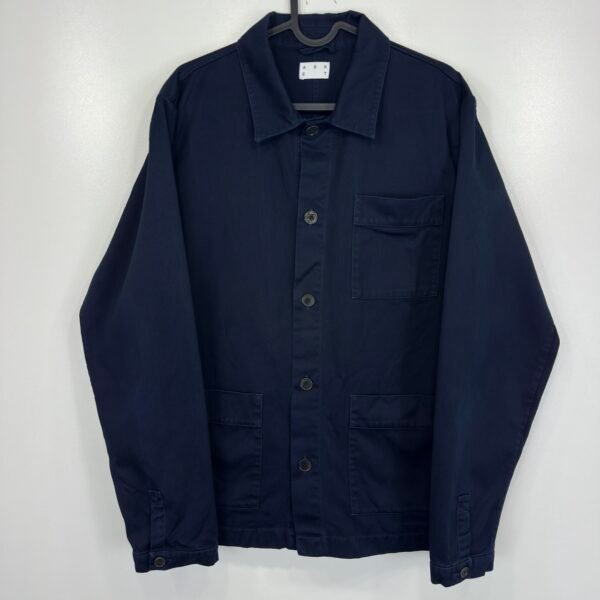 IMG_6293 Large Asket The Overshirt Navy Blue Twill Organic Cotton Men’s M