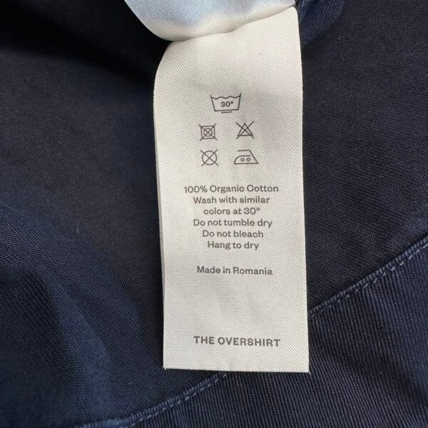 IMG_6300 Large Asket The Overshirt Navy Blue Twill Organic Cotton Men’s M