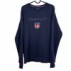 Gant Sweatshirt Men's Pullover Size M Blue Crew Neck Big Logo
