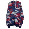 Nike Camo Hoodie Mens Sweatshirt XL Camouflage Full Zip Up Red Blue Grey