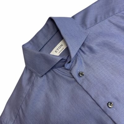 Eton Contemporary Dress Shirt Blue 15.5 39 Men’s Twill
