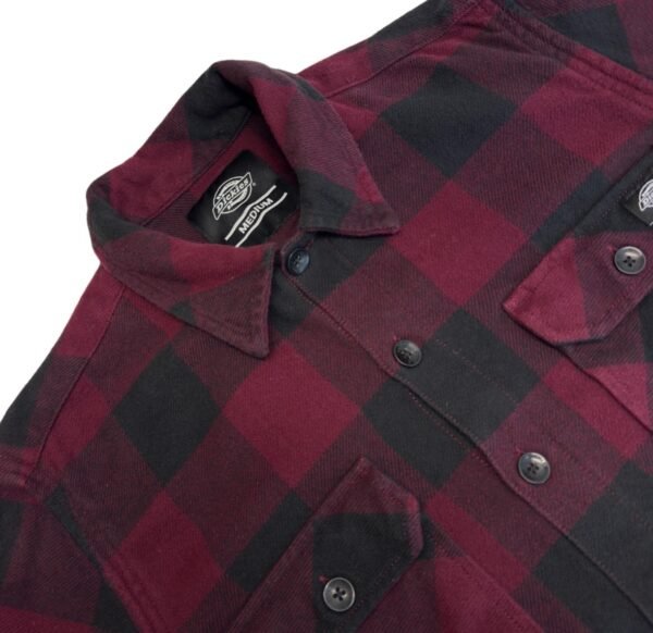 Dickies Flannel Shirt Burgundy Black M Men's Big Check Dickies Flannel Shirt Burgundy Black M Men's Big Check
