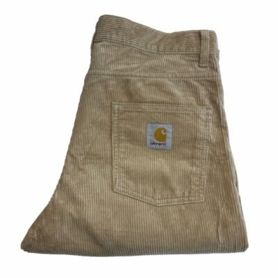 Carhartt Newel Pant Men's Corduroy Trousers W32 L30 (Tag 30) Beige Relaxed Taper