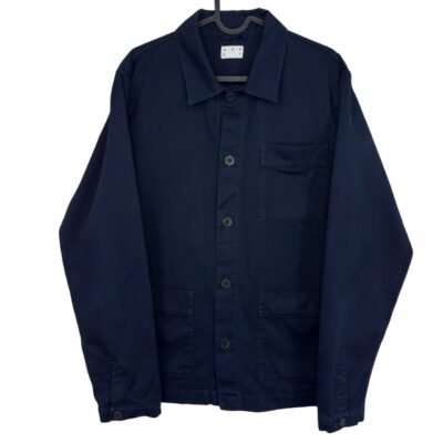 Asket The Overshirt Navy Blue Twill Organic Cotton Men’s M